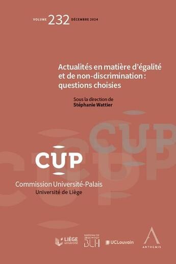 Couverture du livre « Actualités en matière d'égalité et de non-discrimination : questions choisies » de Stephanie Wattier aux éditions Anthemis