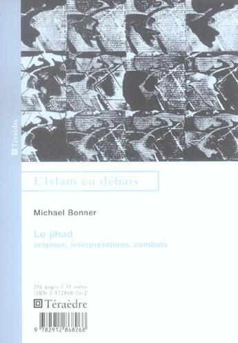 Couverture du livre « Jihâd : Origines, interprétations, combats » de Michael Bonner aux éditions Teraedre