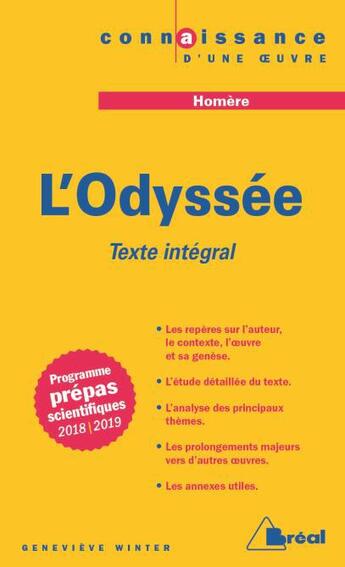 Couverture du livre « L'Odyssée, d'Homère ; programme prépas scientifiques (édition 2018/2019) » de Genevieve Winter aux éditions Breal