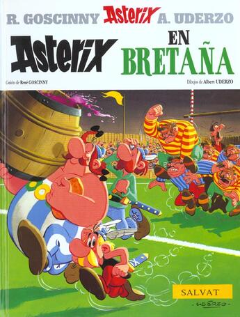 Couverture du livre « Astérix t.8 ; Astérix en Bretaña » de Albert Urderzo et Rene Goscinny aux éditions Salvat
