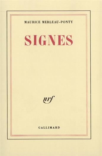 Couverture du livre « Signes » de Merleau-Ponty M. aux éditions Gallimard