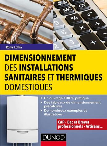 Couverture du livre « Dimensionnement des installations sanitaires et thermiques domestiques » de Rony Lollia aux éditions Dunod