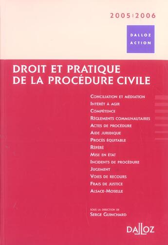 Couverture du livre « Droit Et Pratique De La Procedure Civile » de Serge Guinchard aux éditions Dalloz