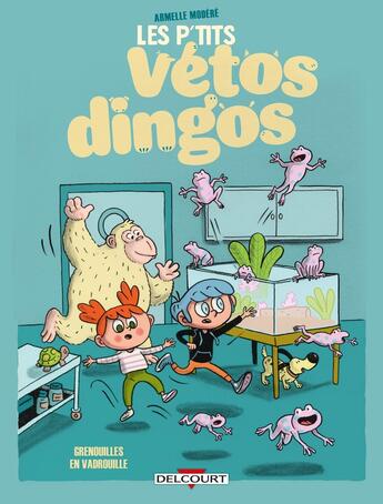 Couverture du livre « Les P'tits Vétos dingos T01 : Les grenouilles en vadrouille » de Armelle Modere aux éditions Delcourt