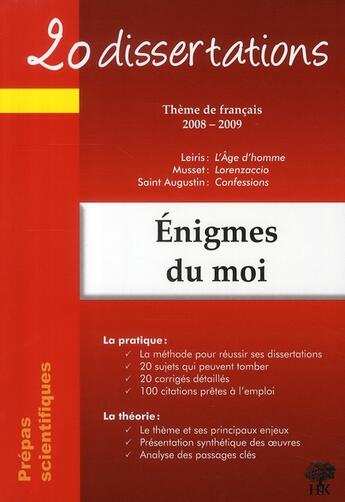 Couverture du livre « 20 dissertations ; thèmes de français 2008-2009 ; prépas scientifiques » de Natalia Leclerc aux éditions H & K
