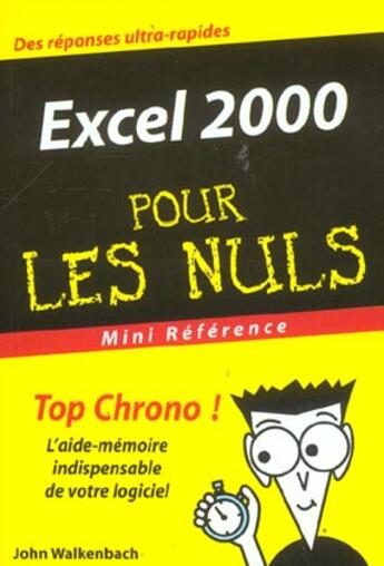 Couverture du livre « Excel 2000 Pour Les Nuls » de John Walkenbach aux éditions First Interactive