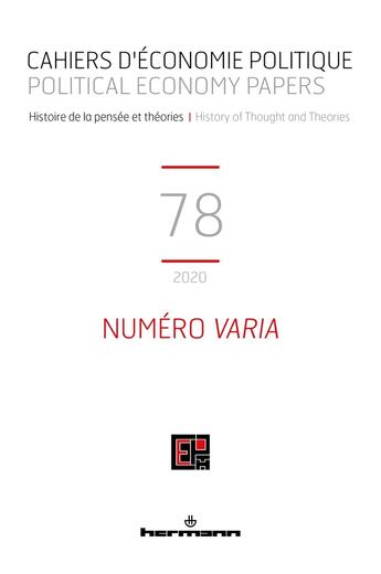 Couverture du livre « Cahiers d'économie politique : Cahiers d'économie politique n°78 : Numéro varia » de Patrick Mardellat aux éditions Hermann