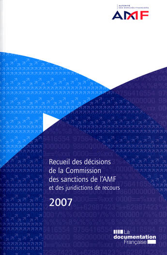 Couverture du livre « Recueil des décisions de la commission des sanctions de l'AMF » de  aux éditions Documentation Francaise