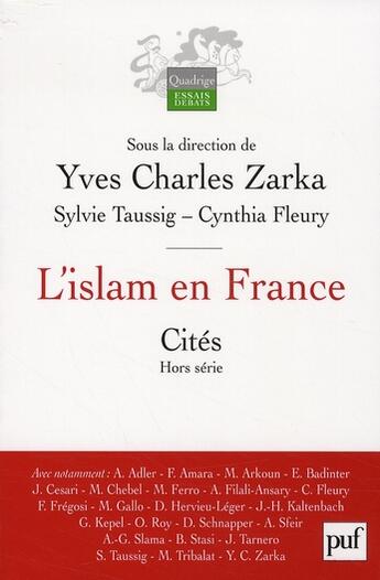 Couverture du livre « L'Islam en France » de Yves-Charles Zarka aux éditions Puf