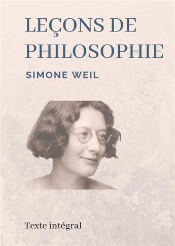 Couverture du livre « Leçons de philosophie » de Simone Weil aux éditions Books On Demand