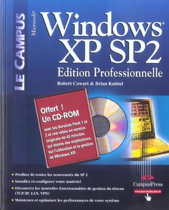 Couverture du livre « Windows Xp Sp 2 » de Robert Cowart et Brian Knittel aux éditions Campuspress