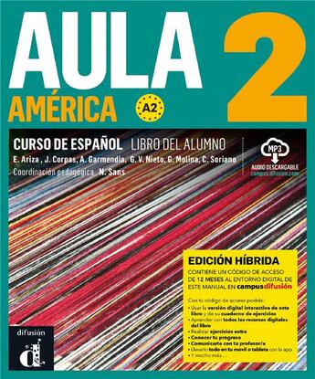 Couverture du livre « Aula América 2 : espagnol ; livre de l'élève A2 » de  aux éditions La Maison Des Langues