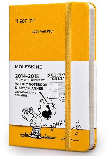 Couverture du livre « Agenda 18 mois semainier peanuts 2014-15 carnet poche jaune » de Moleskine aux éditions Moleskine Papet