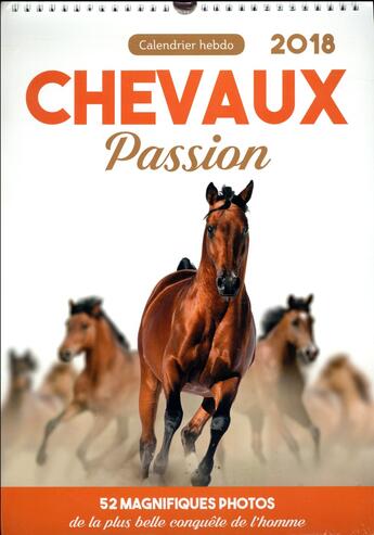 Couverture du livre « Calendrier hebdo chevaux passion 2018 » de  aux éditions Editions 365