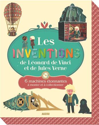 Couverture du livre « Papertoys géants : les inventions de Léonard de Vinci et de Jules Verne numéro 2; 6 machines étonnantes à monter et à collectionner » de Rozenn Bothuon et Benedicte Le Loarer et Jonas Le Saint aux éditions Auzou