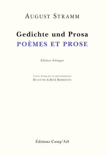 Couverture du livre « Gedichte und prosa ; poèmes et prose » de August Stramm aux éditions Act Mem