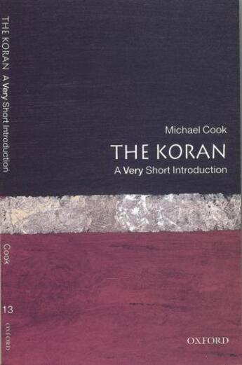 Couverture du livre « The Koran: A Very Short Introduction » de Cook Michael aux éditions Oup Oxford