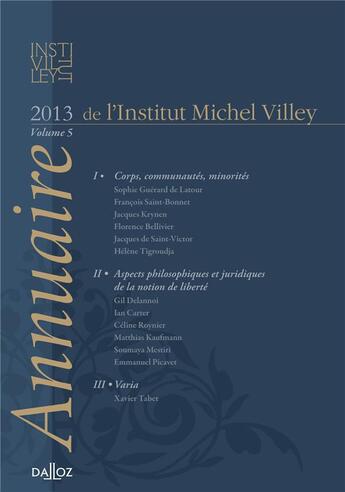 Couverture du livre « L'annuaire de l'institut Michel Villey t.5 » de  aux éditions Dalloz