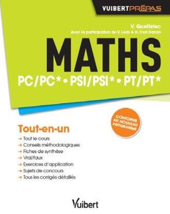 Couverture du livre « Maths ; PC/PC*, PSI/PSI*, PT/PT* » de  aux éditions Vuibert