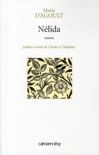 Couverture du livre « Nélida » de Marie D' Agoult aux éditions Calmann-levy