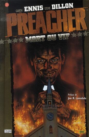 Couverture du livre « Preacher t.1 : mort ou vif » de Garth Ennis et Steve Dillon aux éditions Panini