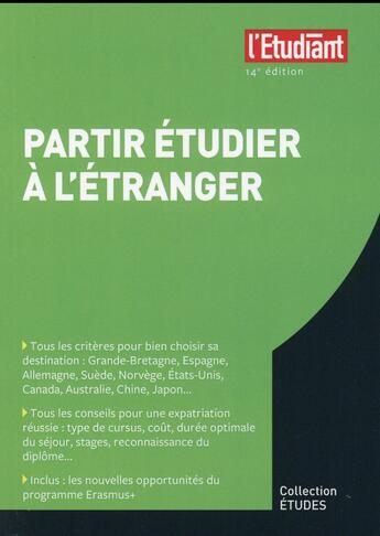 Couverture du livre « Partir étudier à l'étranger (14e édition) » de Sophie Collet aux éditions L'etudiant