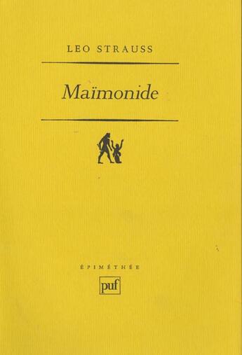 Couverture du livre « Maimonide » de Leo Strauss aux éditions Puf