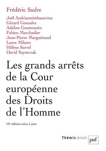 Couverture du livre « Les grands arrets de la Cour européenne des Droits de l'Homme (10e édition) » de Frederic Sudre aux éditions Puf