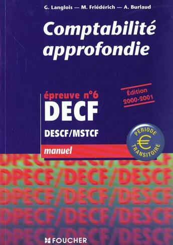 Couverture du livre « Comptabilite Approfondie Epreuve N.6 » de A Burlaud aux éditions Foucher