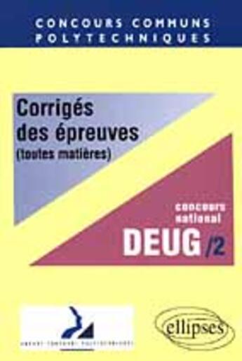 Couverture du livre « Mathematiques - filieres concours national deug / 2 » de Service Des aux éditions Ellipses