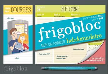 Couverture du livre « Mini frigobloc : mon calendrier hebdomadaire 2022 (édition 2022) » de  aux éditions Play Bac