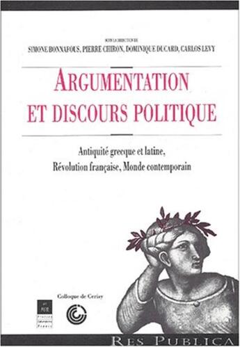 Couverture du livre « ARGUMENTATION ET DISCOURS POLITIQUE » de Pur aux éditions Pu De Rennes