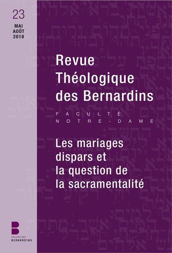 Couverture du livre « Revue theologique des bernardins n23 » de College Des Berna. aux éditions Parole Et Silence