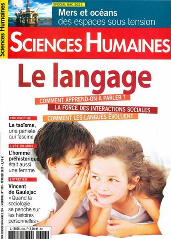 Couverture du livre « Sciences humaines n 333 - le langage - fevrier 2021 » de  aux éditions Sciences Humaines