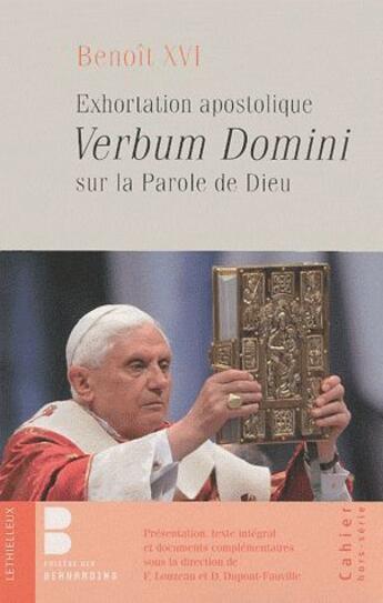 Couverture du livre « Paroles de Dieu ; exhortation apostolique commentée » de Benoit Xvi aux éditions Lethielleux