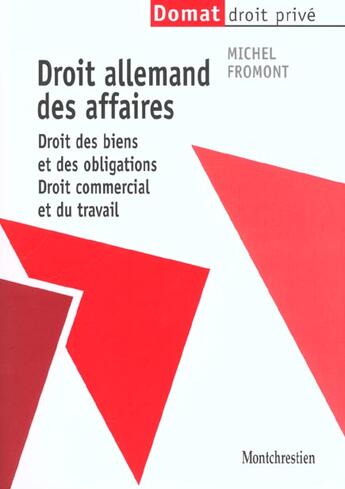 Couverture du livre « Droit allemand des affaires » de Fromont M. aux éditions Lgdj