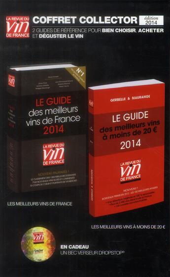 Couverture du livre « Le guide des meilleurs vins de France 2014 ; le guide des meilleurs vins à moins de 20 2014 ; guide vert et guide rouge 2014 ; coffret collector » de Philippe Maurange et Olivier Poels et Olivier Poussier aux éditions Revue Du Vin De France