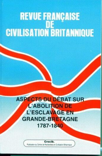 Couverture du livre « Aspects du débat sur l'abolition de l'esclavage en Grande-Bretagne (1787-1840) » de Ha Germain Lucienne aux éditions Presses De La Sorbonne Nouvelle