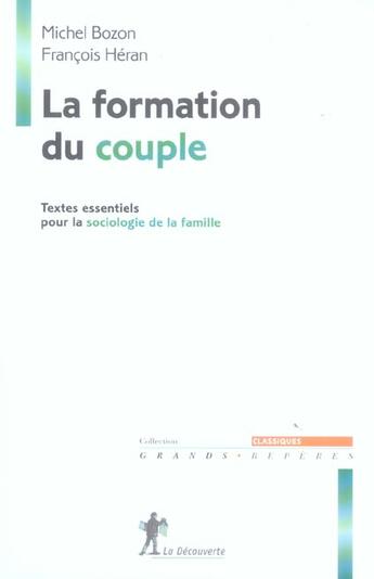 Couverture du livre « La formation du couple » de Bozon/Heran aux éditions La Decouverte