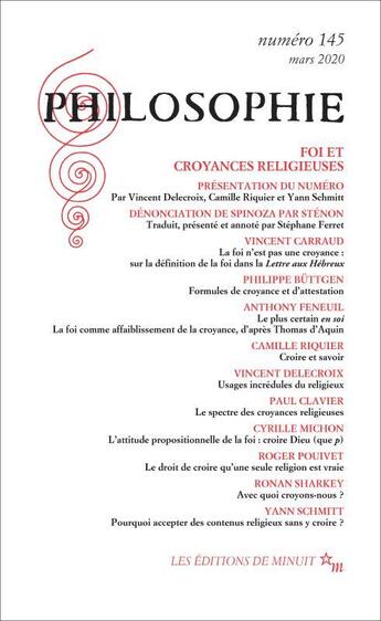 Couverture du livre « Philosophie - vol145 » de  aux éditions Minuit