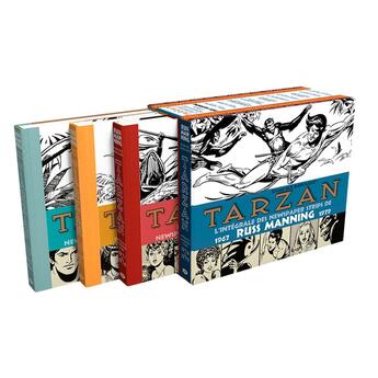 Couverture du livre « Tarzan - newspaper strips : coffret Intégrale Tomes 1 à 4 : 1967-1979 » de Edgar Rice Burroughs et Russ Manning aux éditions Graph Zeppelin