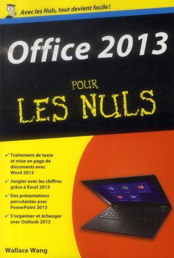 Couverture du livre « Office 2013 pour les nuls » de Wallace Wang aux éditions First