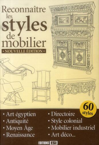 Couverture du livre « Reconnaître les styles de mobilier » de  aux éditions Editions Esi