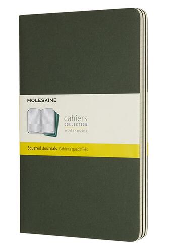 Couverture du livre « Cahier quadrillé grand format myrte ; set de 3 » de  aux éditions Moleskine