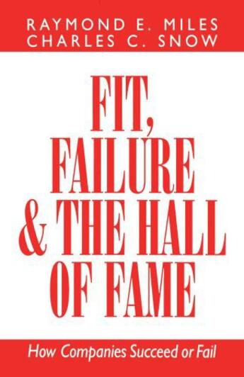 Couverture du livre « Fit, Failure & the Hall of Fame » de Miles Raymond E aux éditions Free Press