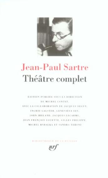 Couverture du livre « Théâtre complet » de Jean-Paul Sartre aux éditions Gallimard