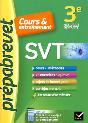 Couverture du livre « Svt 3e - prepabrevet cours & entrainement » de Madoz-Bonnot Fabien aux éditions Hatier