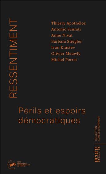 Couverture du livre « Ressentiment » de Michel Porret aux éditions Georg