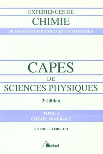 Couverture du livre « Experiences chimie » de Souil aux éditions Breal