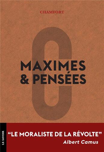 Couverture du livre « Maximes et pensées » de Chamfort aux éditions Conspiration